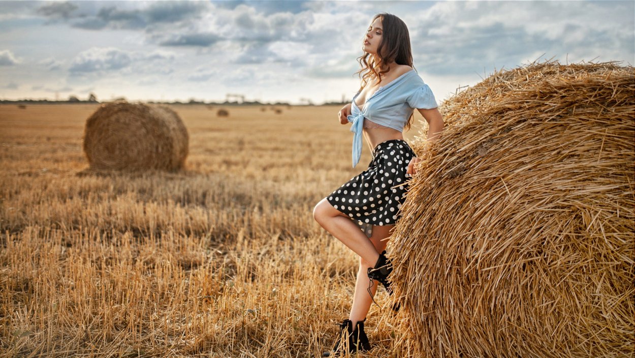 Красивая фотосессия в поле