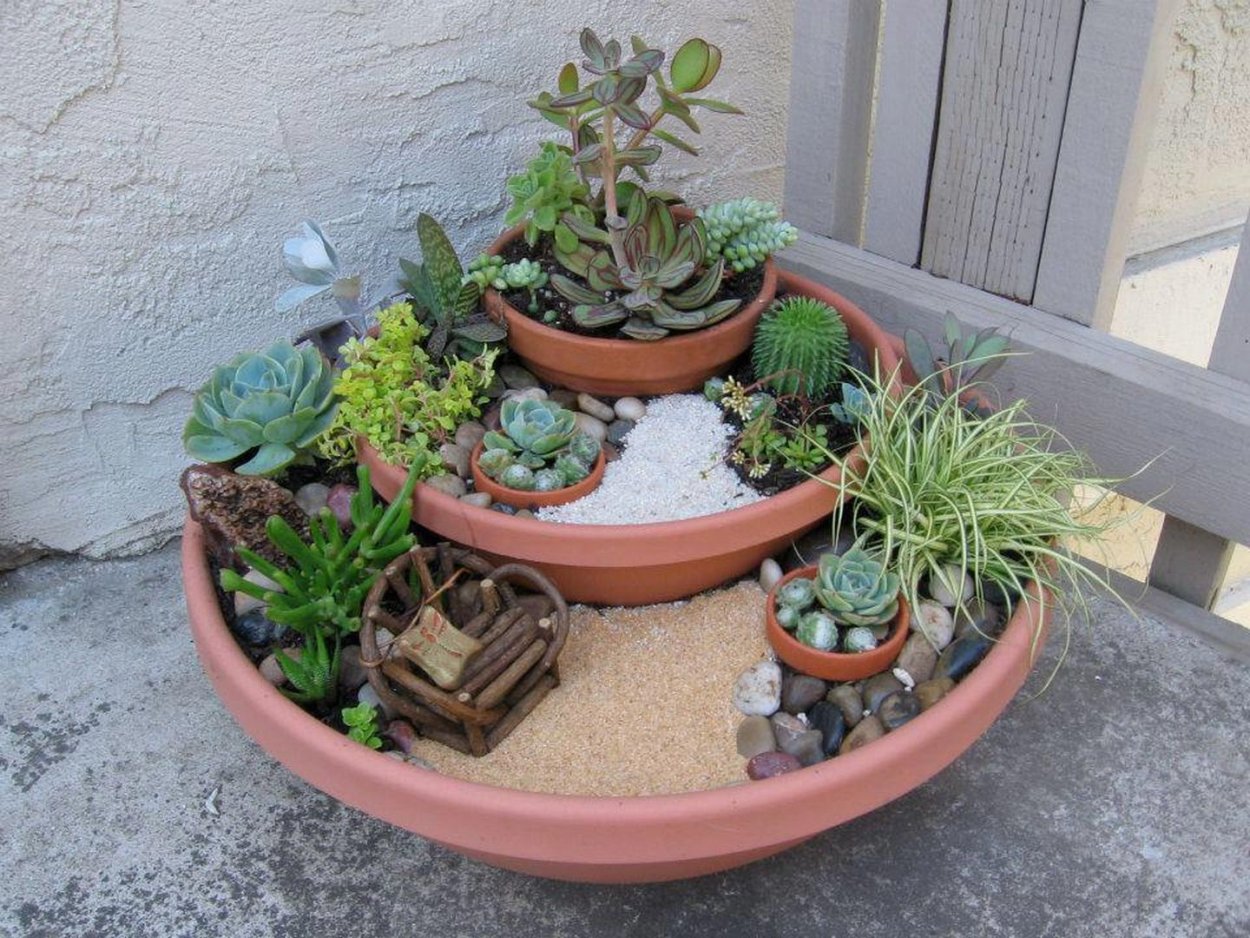 Альпийская горка в горшке