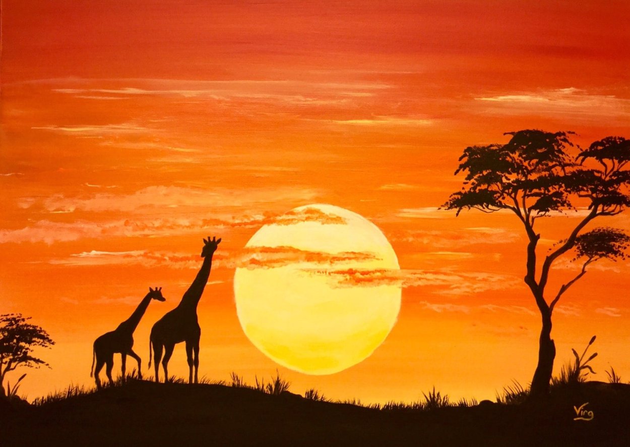 Силуэтная живопись Африка