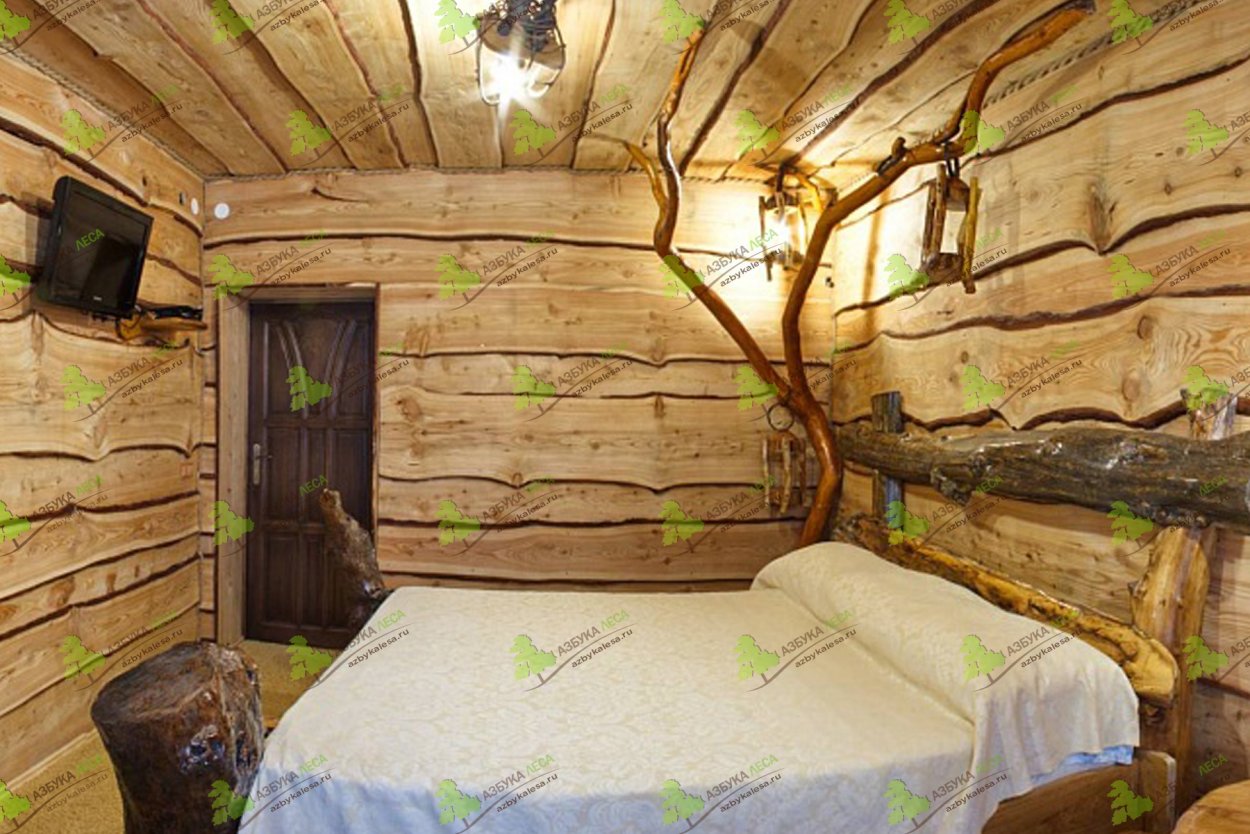 Баня стиль Леший необрезная доска