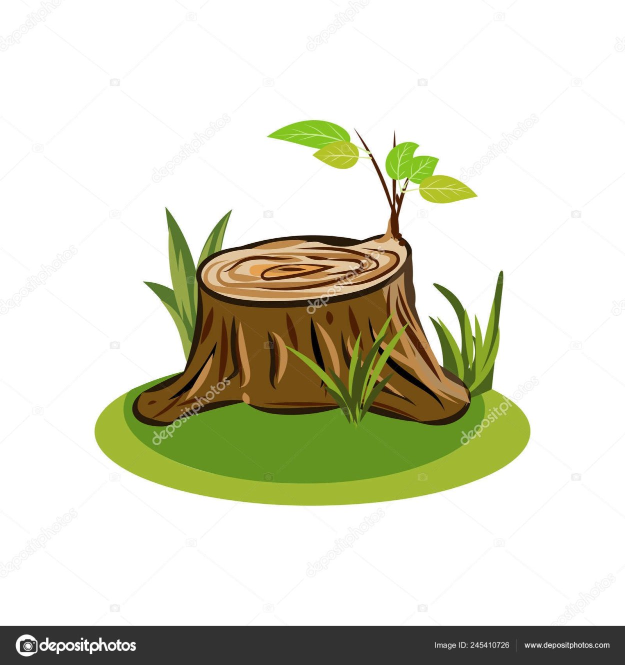 Пень с веточкой