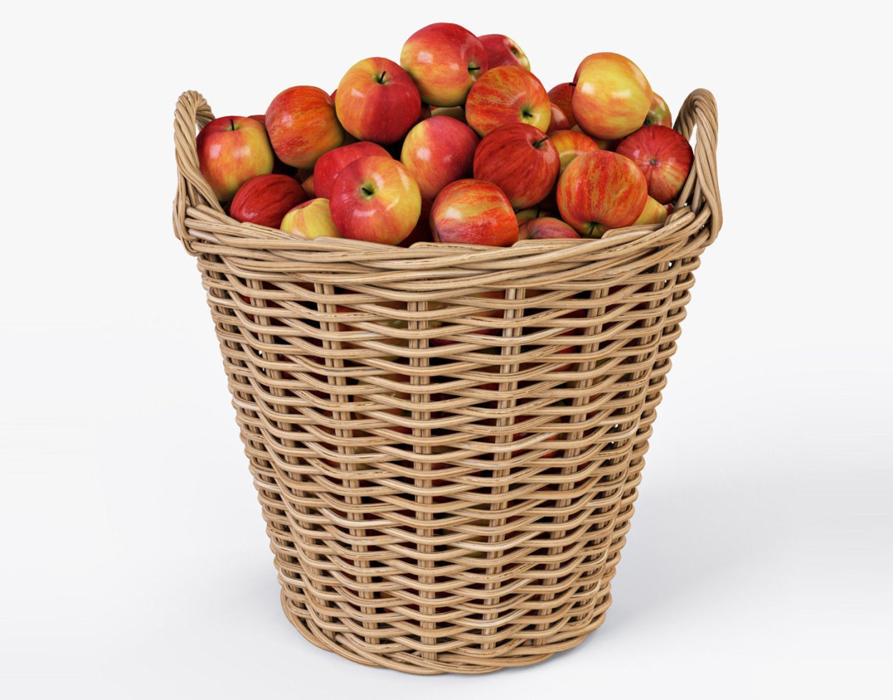 Круглая корзина с яблоками