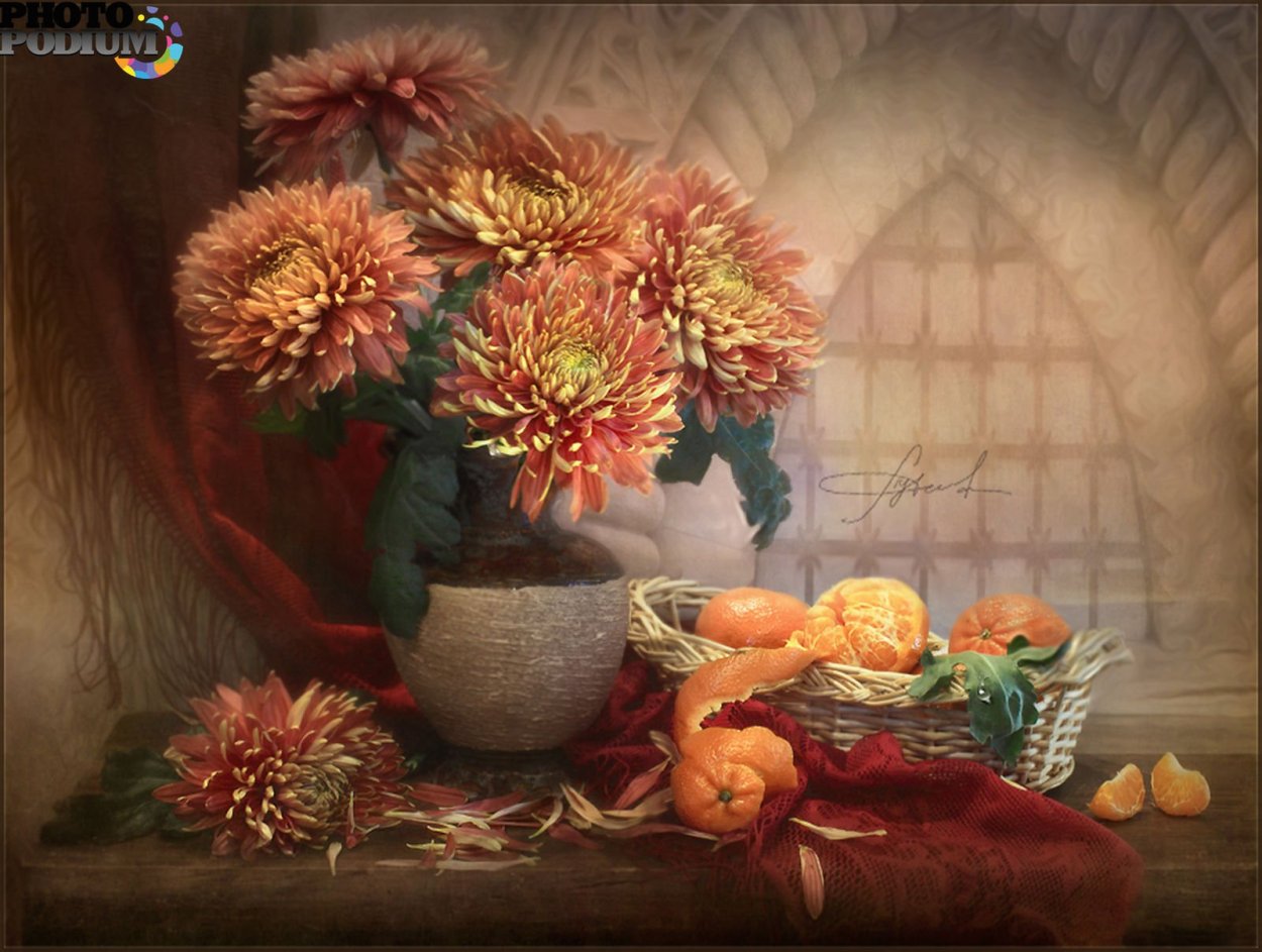 Георгины натюрморт