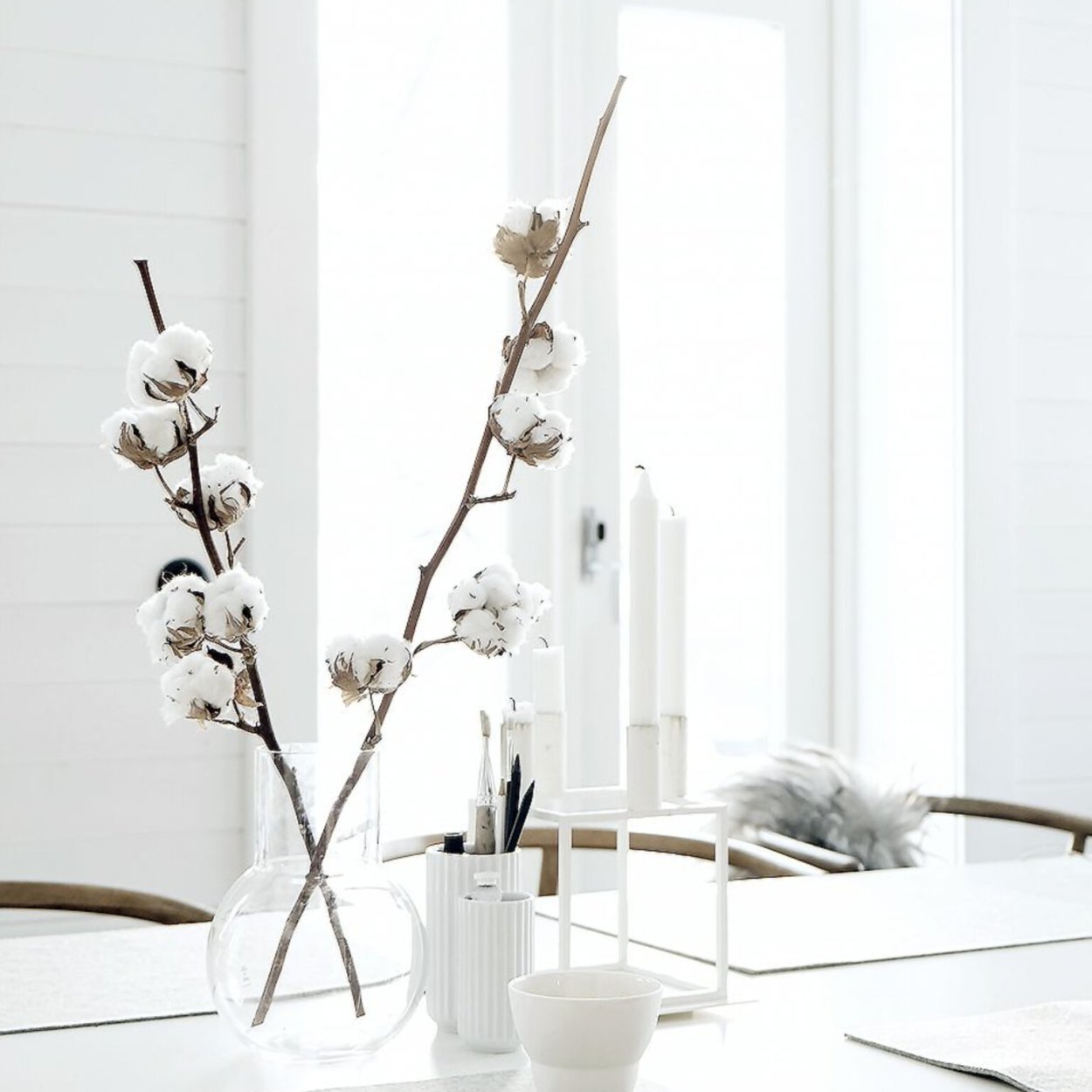 Ветки хлопка в интерьере