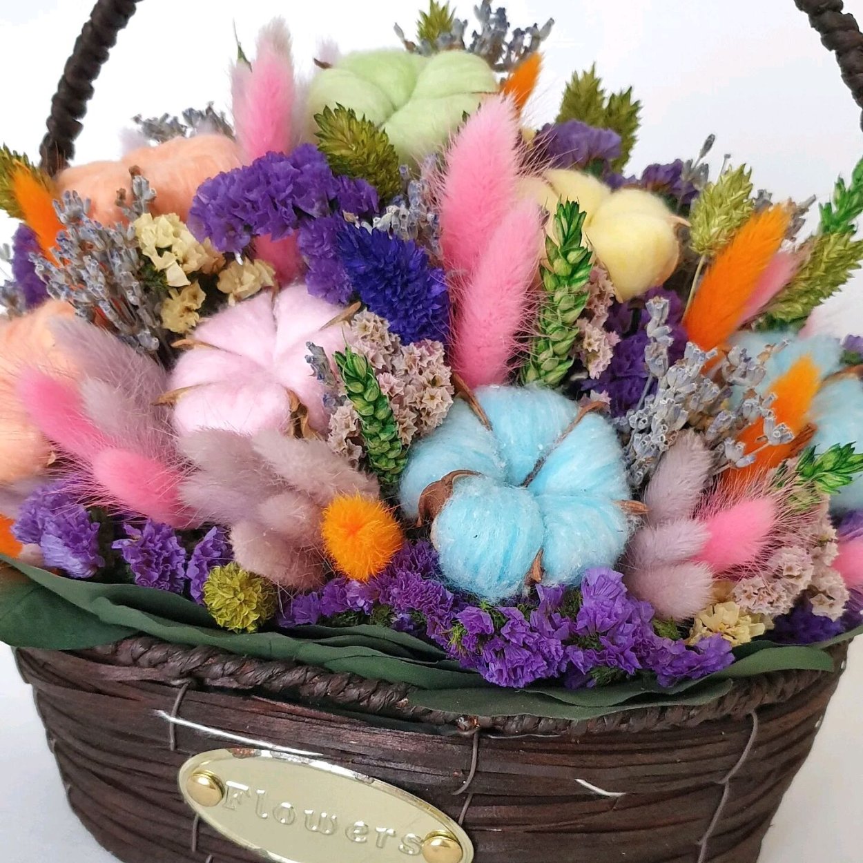 Корзина с цветами сухоцветы