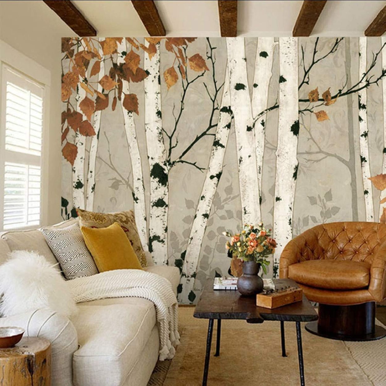 Ствол березы в интерьере