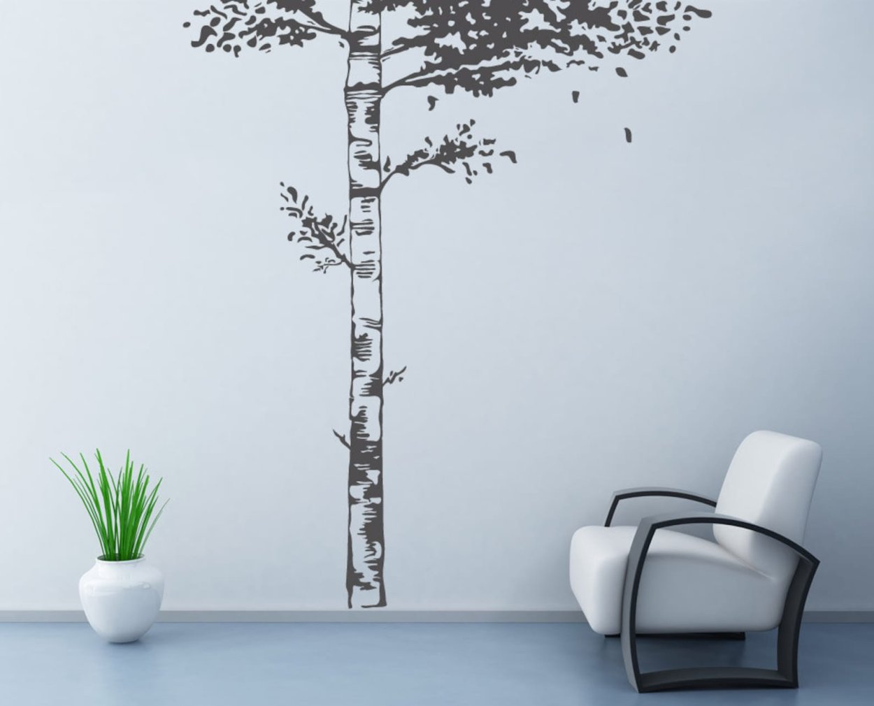 Наклейка на стену дерево береза