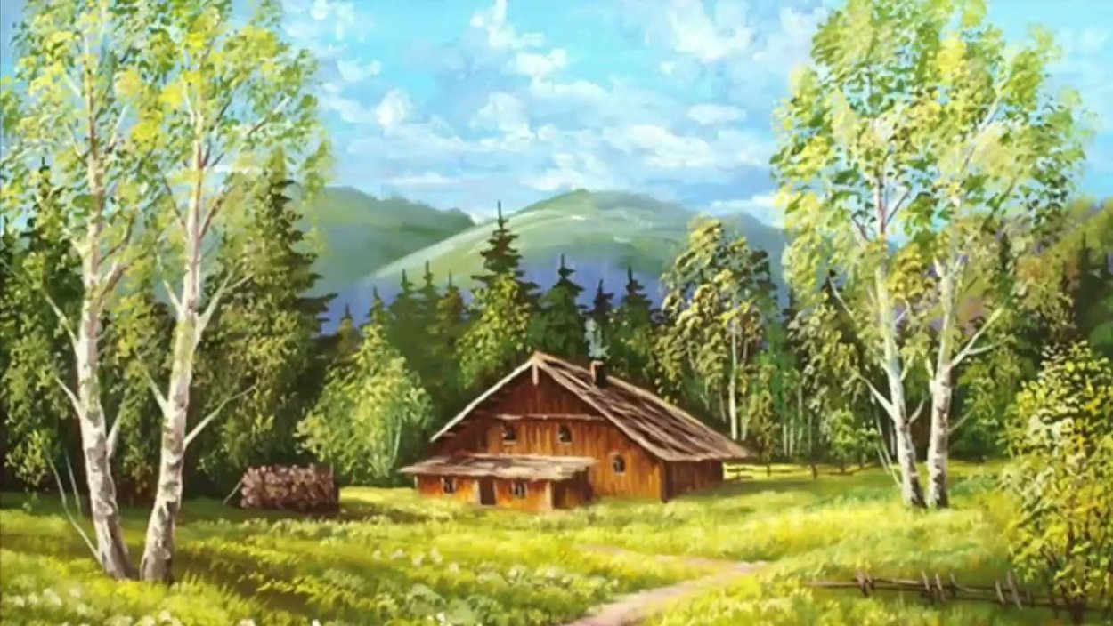 Летний пейзаж с домиком