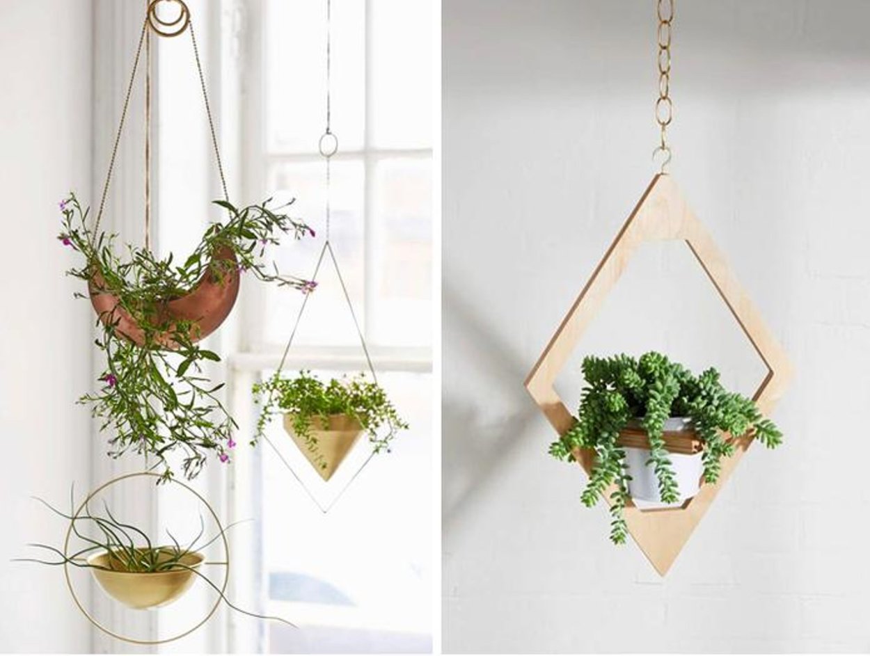 Подвесные горшки композиции в интерьере