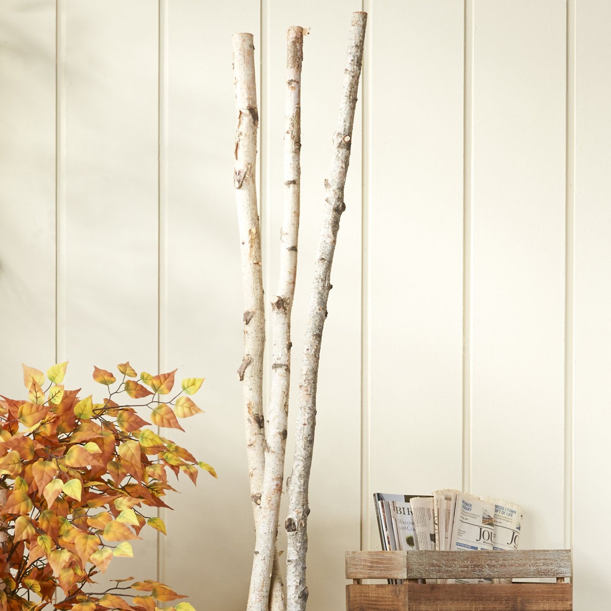 Декор из березовых стволов