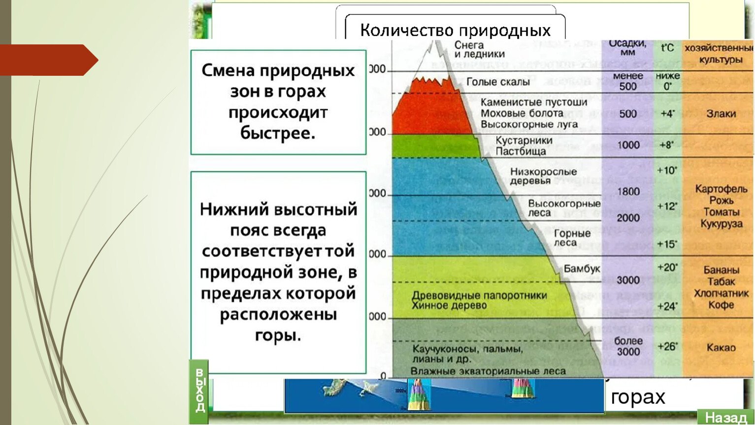 Природные зоны гор алтая таблица. Природные зоны ВЫСОТНОЙ поясности. Высотная поясность таблица. Климат ВЫСОТНОЙ поясности в России. Высотная поясность России таблица.