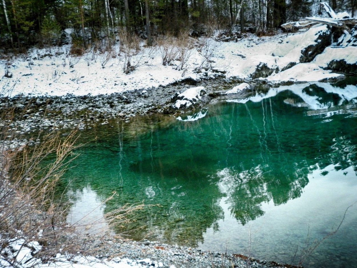 Глаза Катуни голубые озера зимой