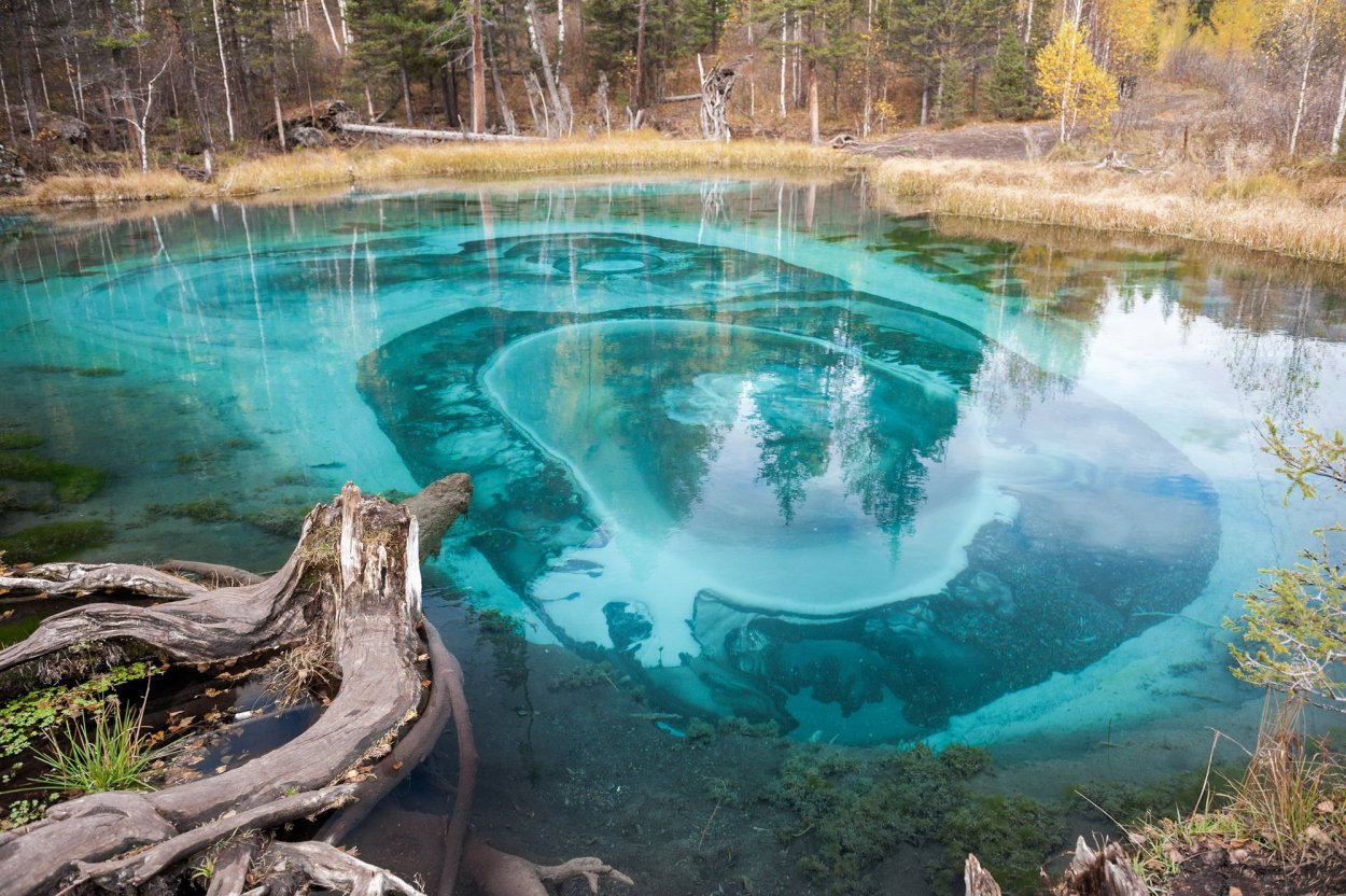 Гейзерное озеро Алтай сверху