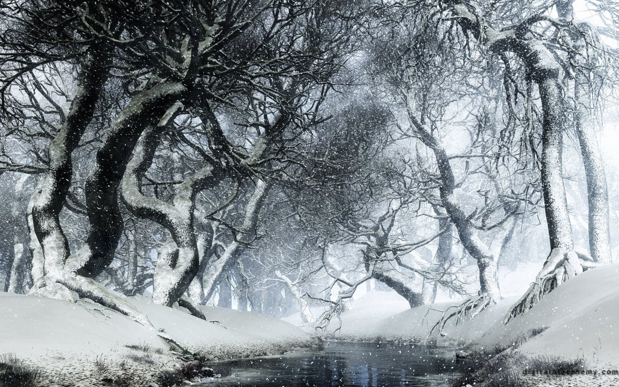 Мрачный зимний пейзаж