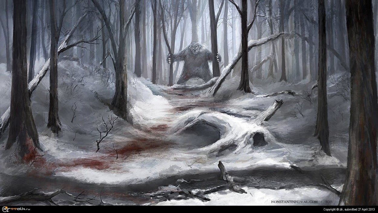 Страшный лес живопись