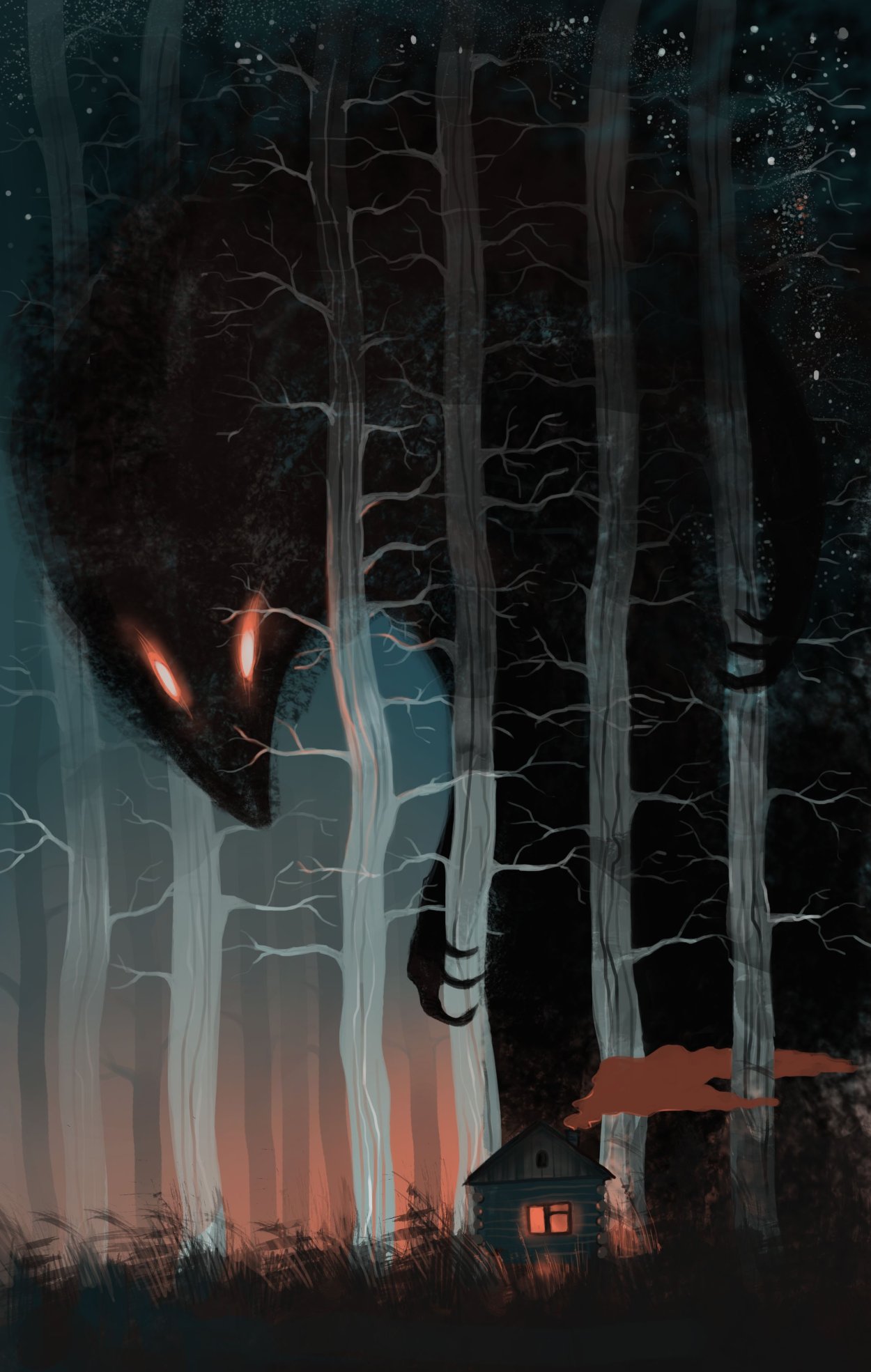 Страшный ночной лес