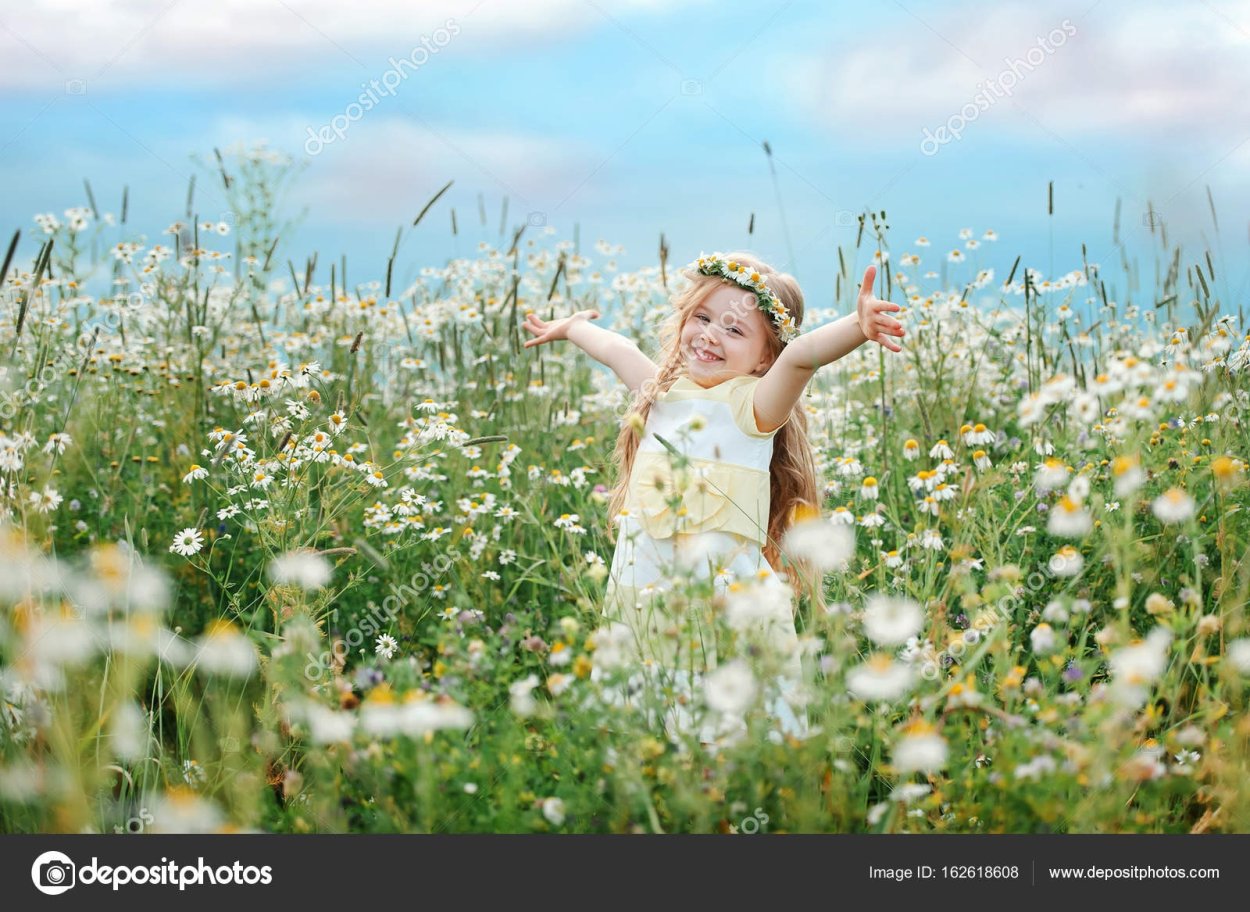 Дети в ромашковом поле
