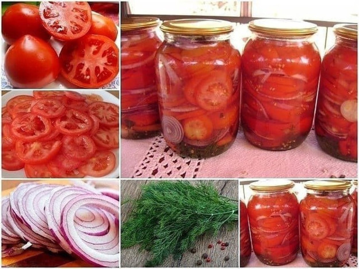 Сладкие помидоры с луком на зиму