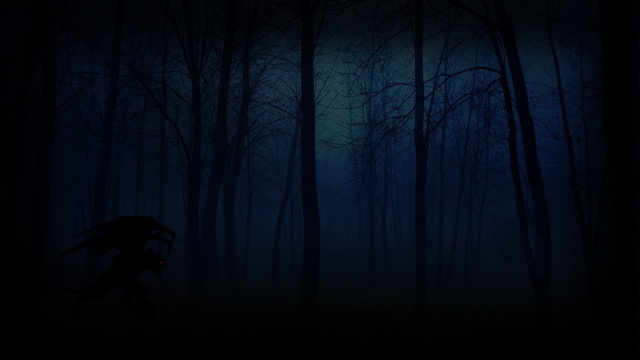 Страшный лес ночью