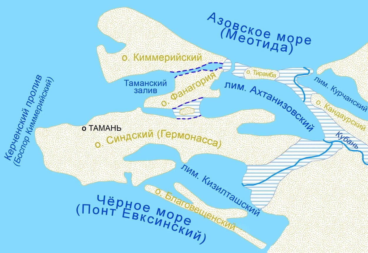 Таманский полуостров физическая карта