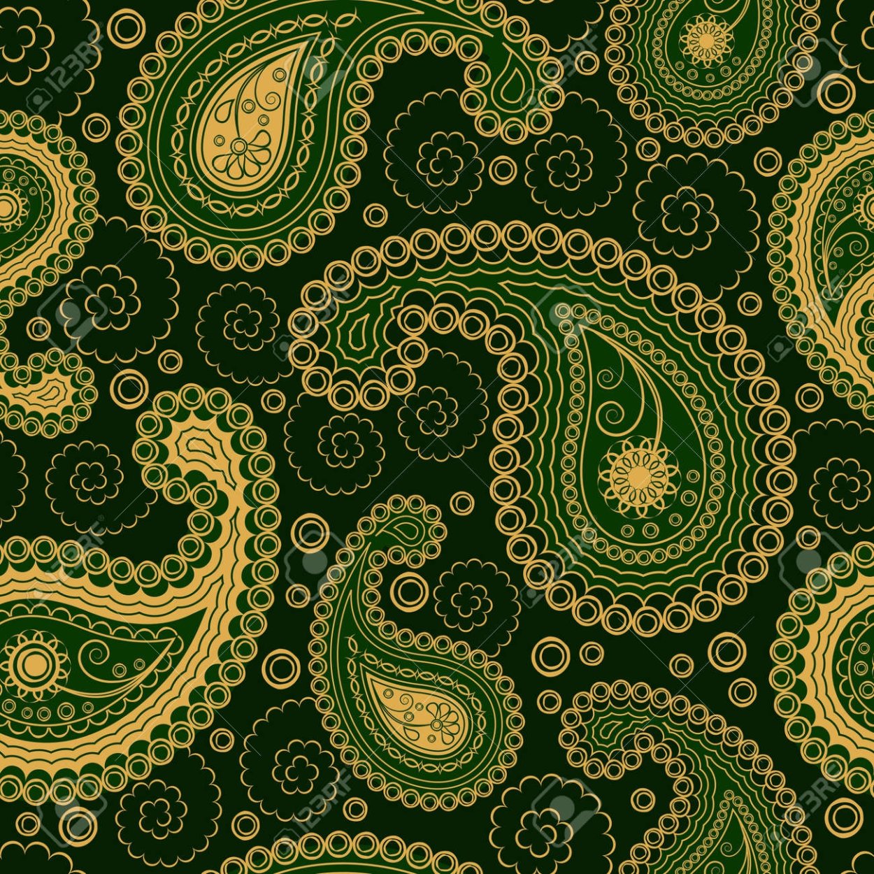 Восточный узор зеленый