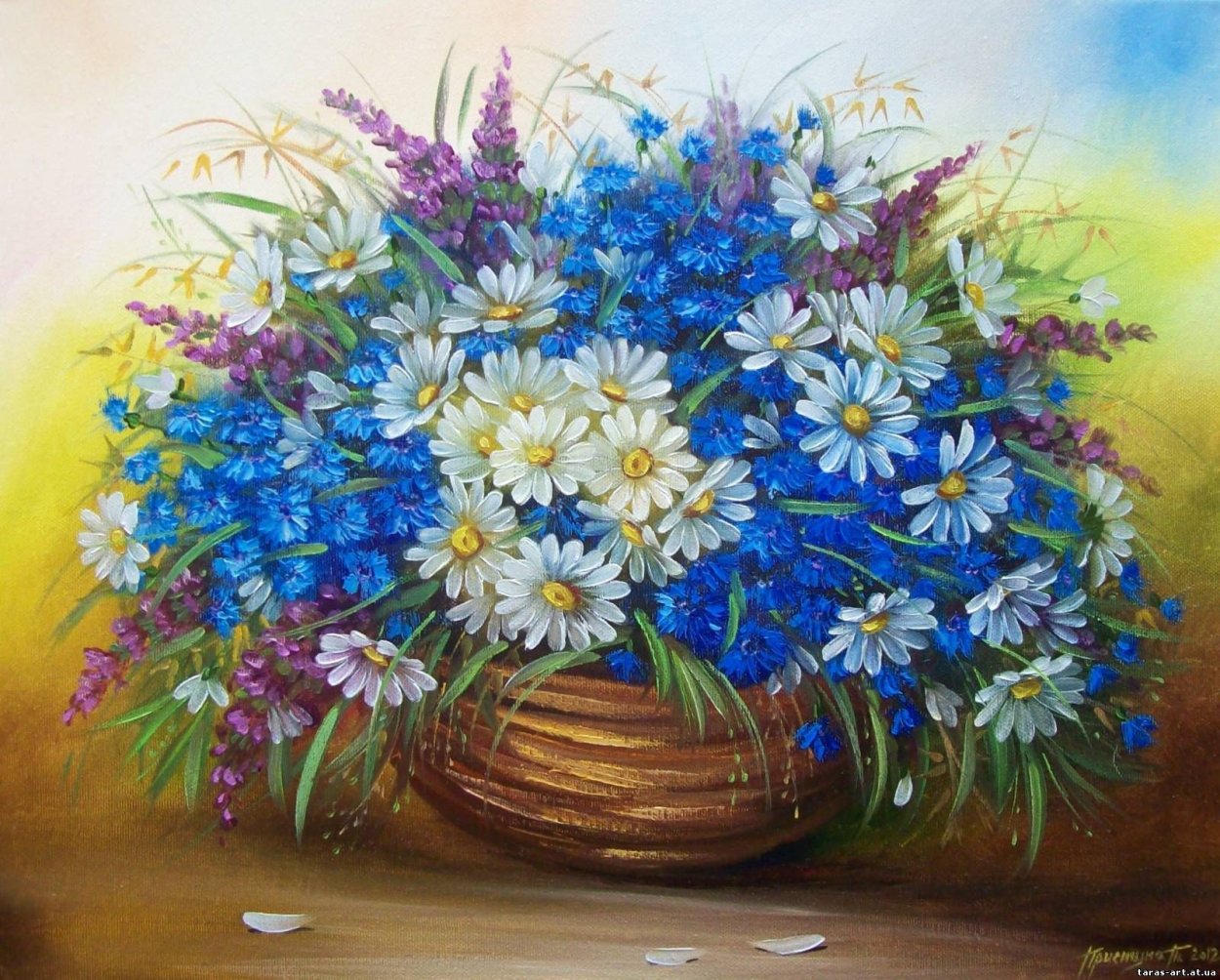 Поздравительные открытки с полевыми цветами