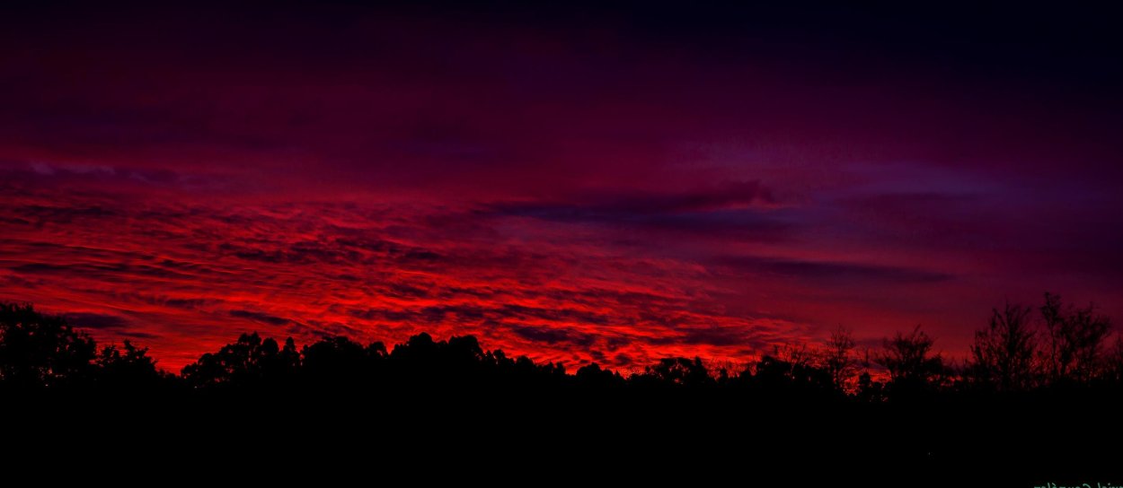 Темный закат красный