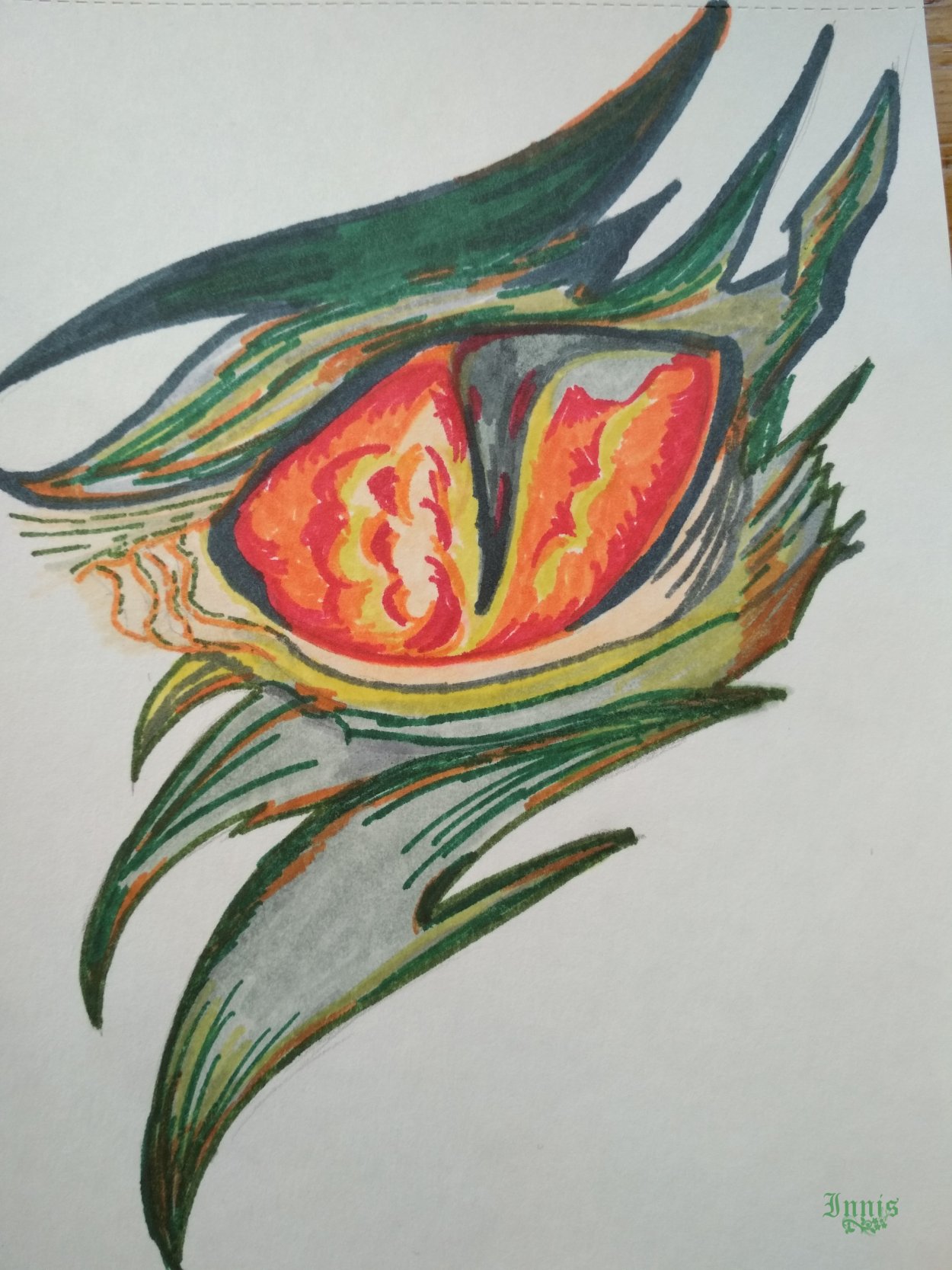 Драконий глаз фломастерами