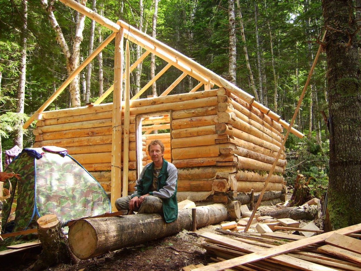 Постройка охотничьей избушки