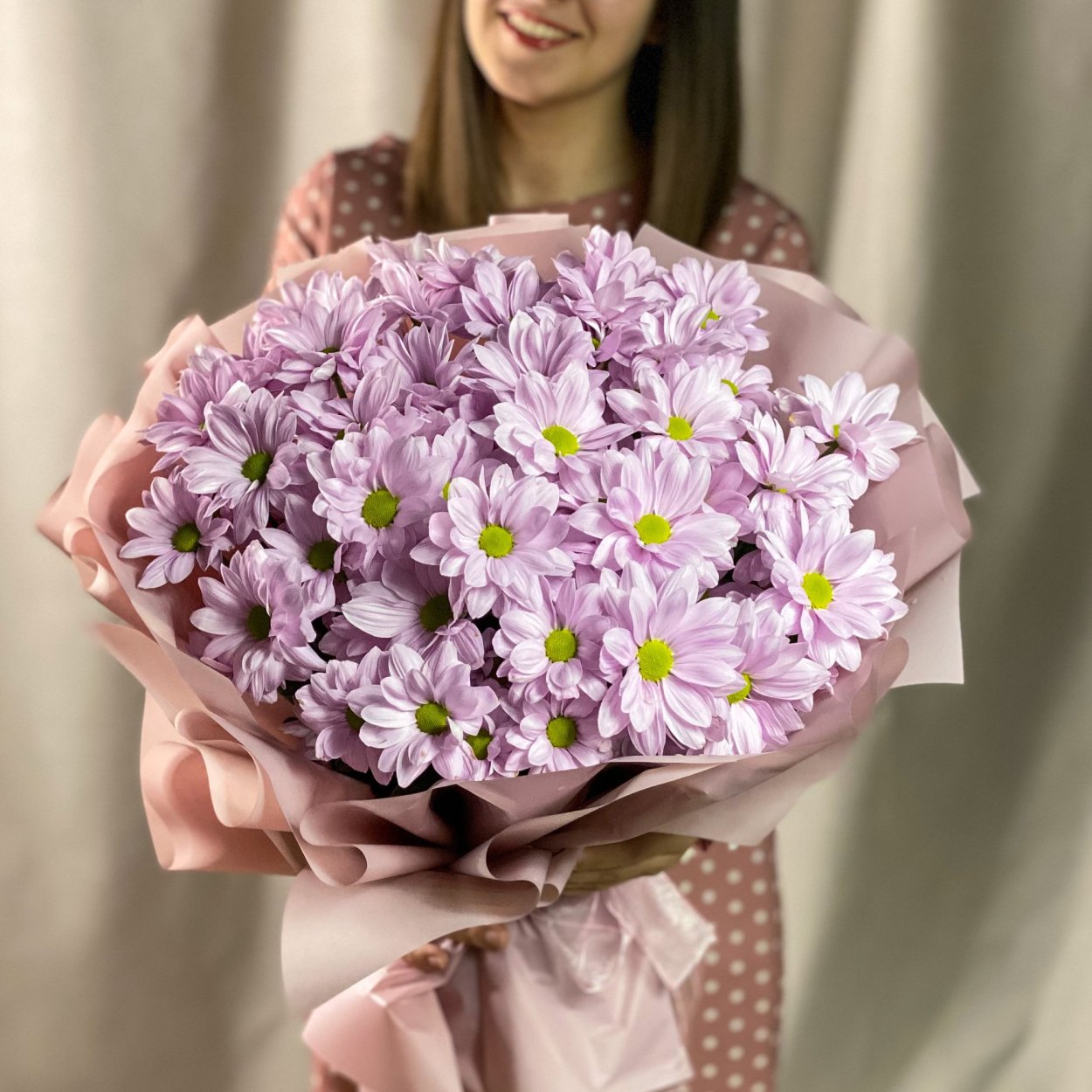 Букет из зефирных хризантем