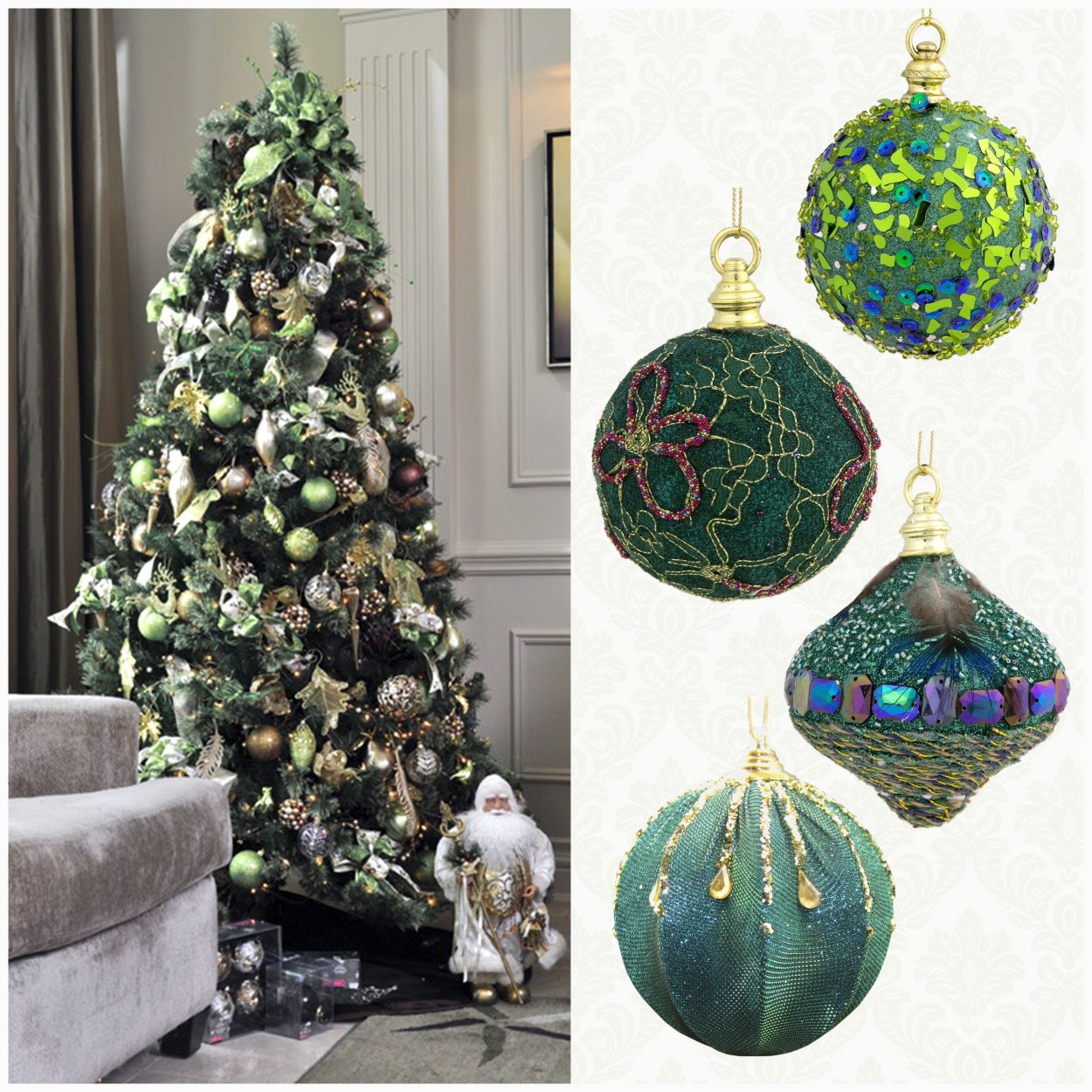 Елка с изумрудными шарами