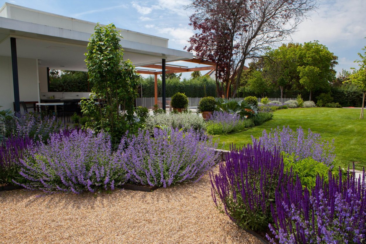 Сиреневая клумба