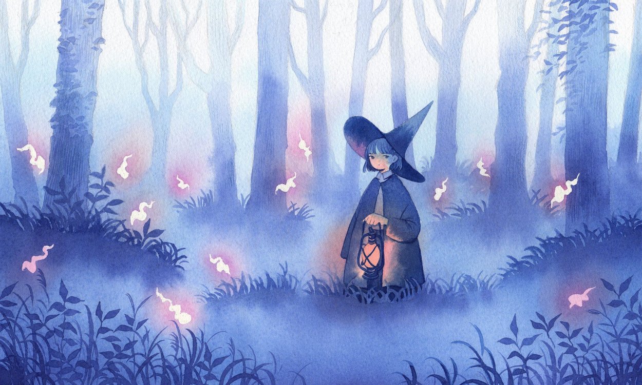 Ведьма в лесу рисунок