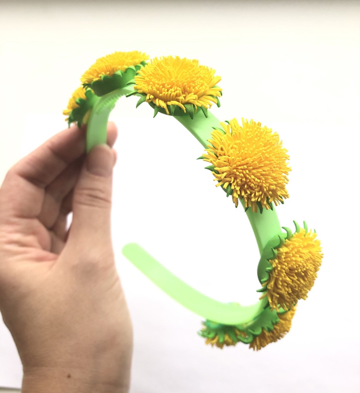 Ободок фоамиран одуванчик