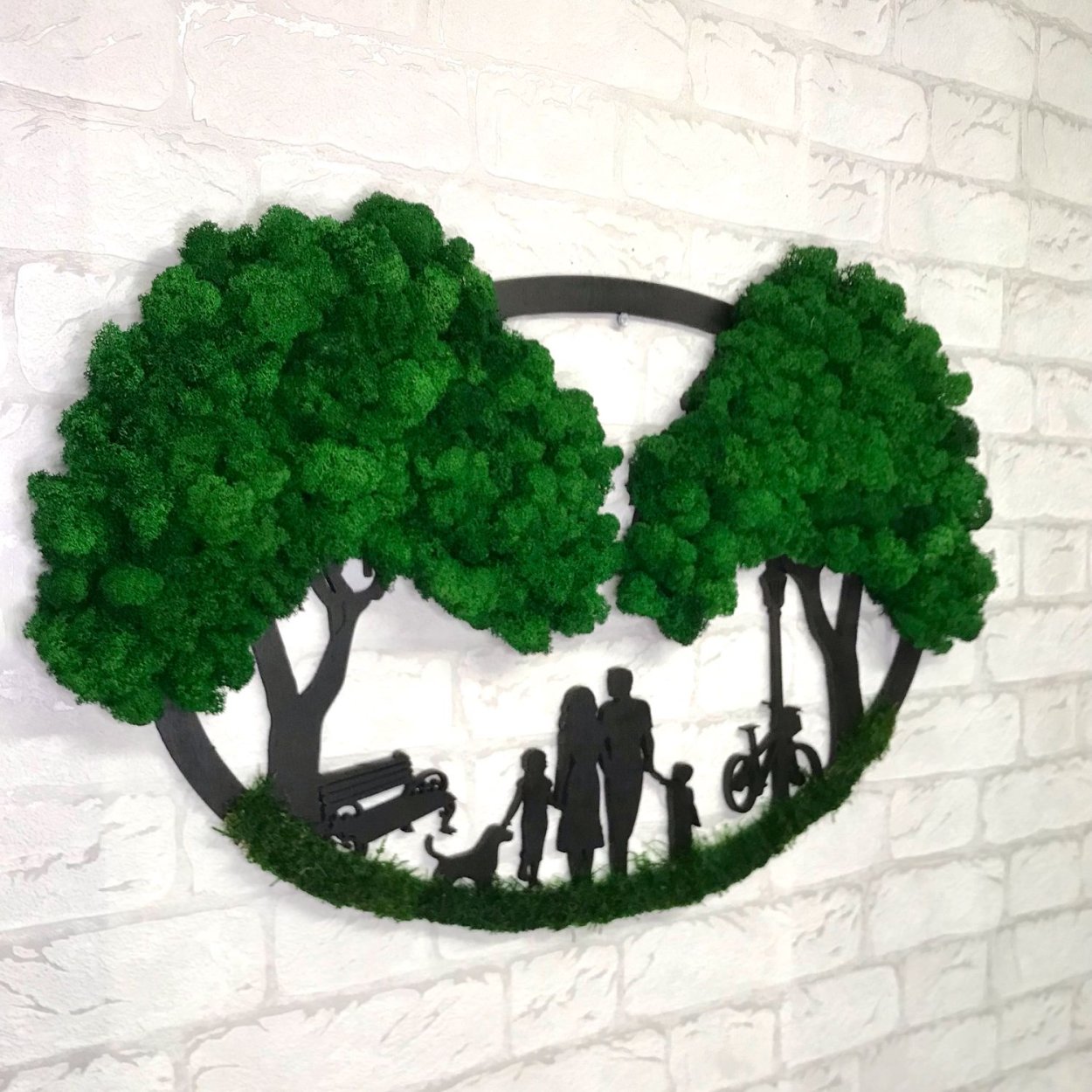 Панно семья стабилизированный мох