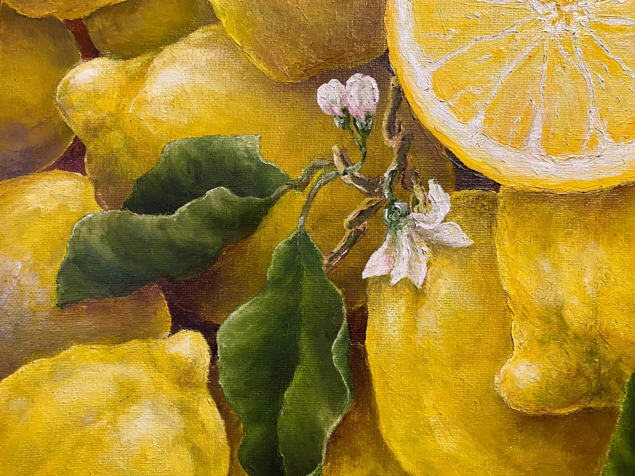 Картина маслом лимоны