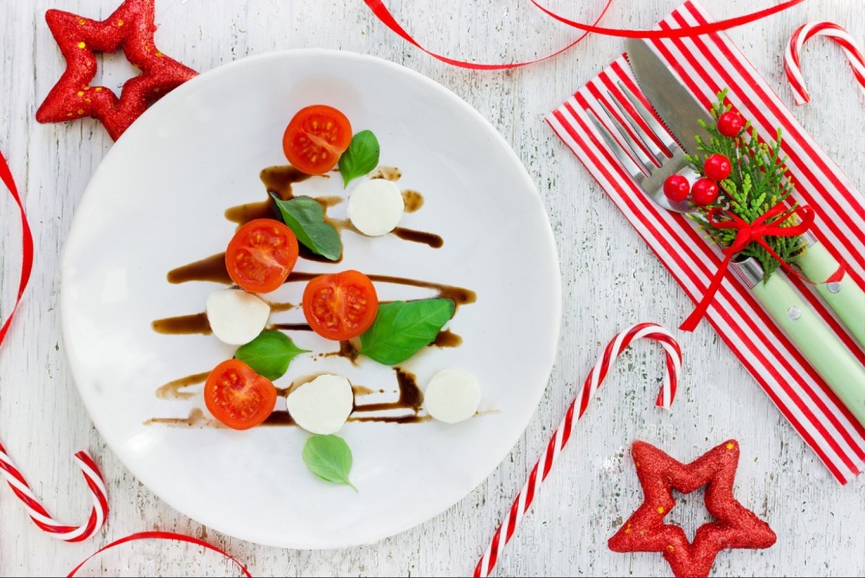 Новогодние блюда вид сверху