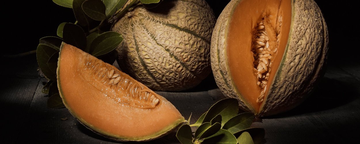 Дыня на черном фоне