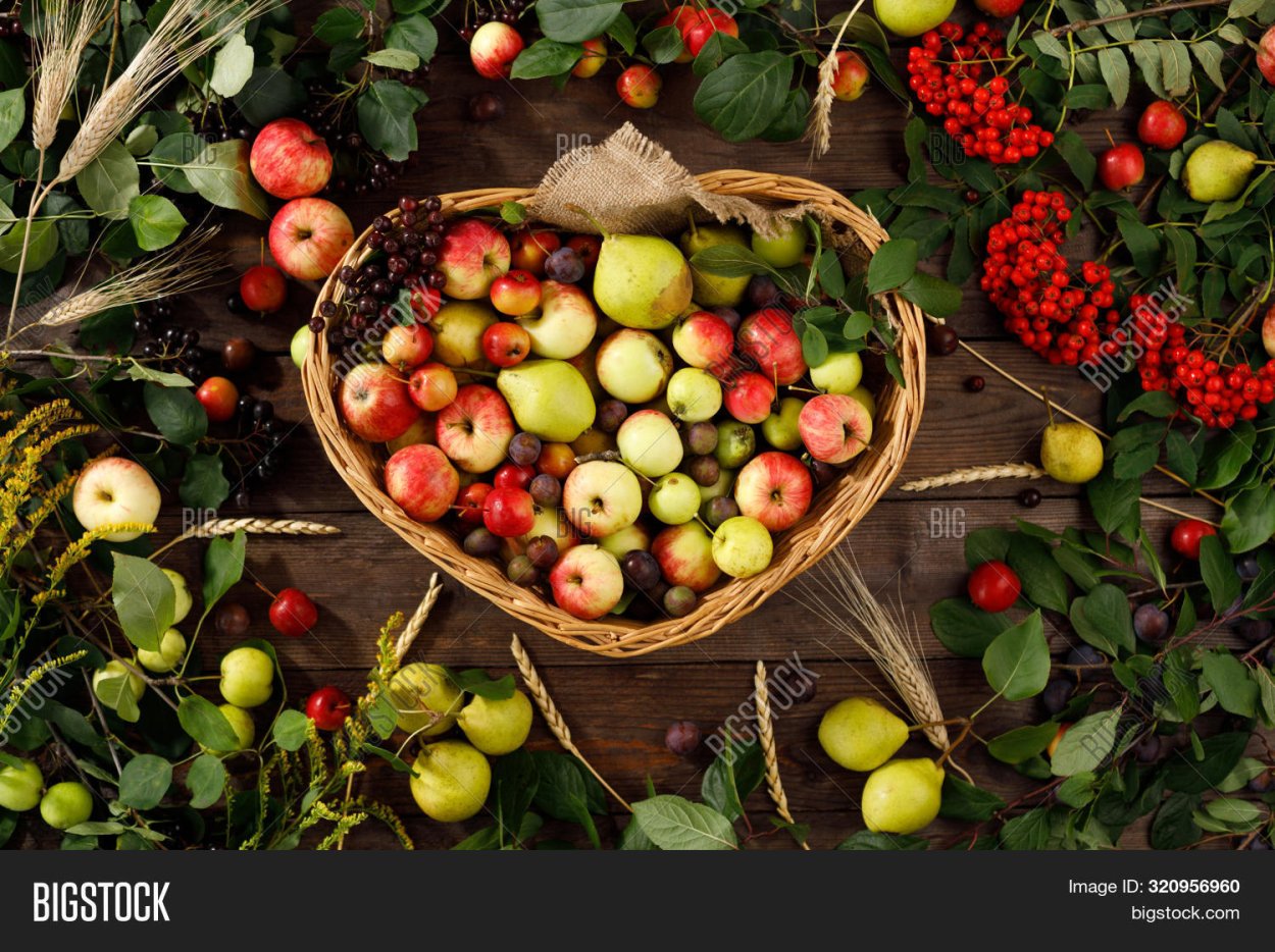 Рамка осенние груши и яблоки