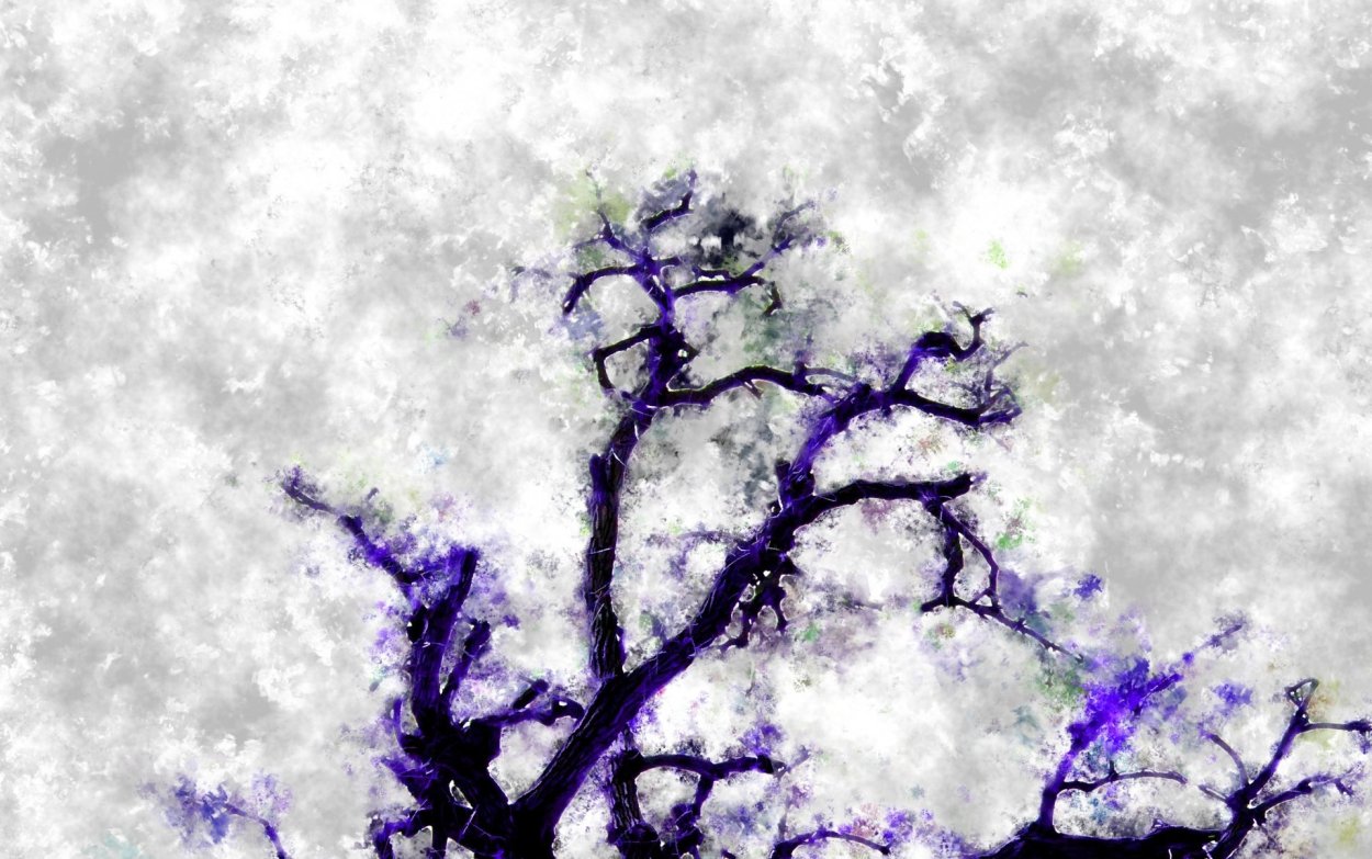 Лиловые ветки дерева