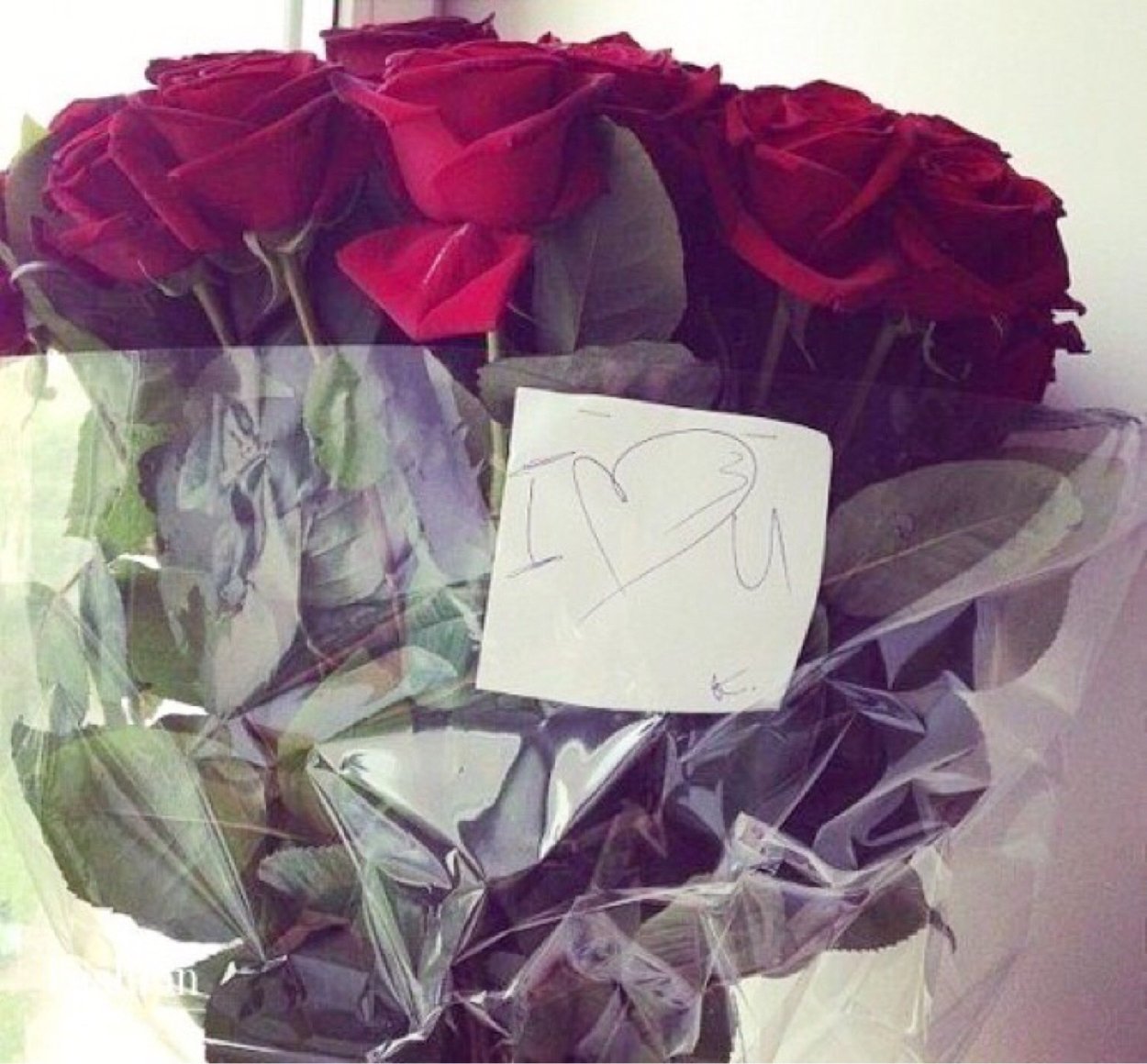 Букет цветов с запиской