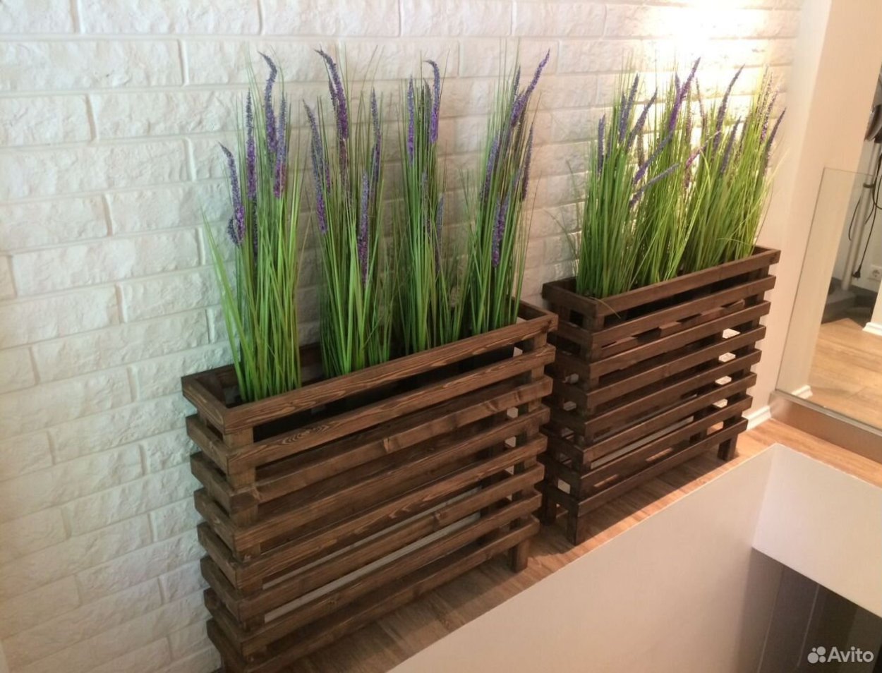 Деревянные горшки для цветов