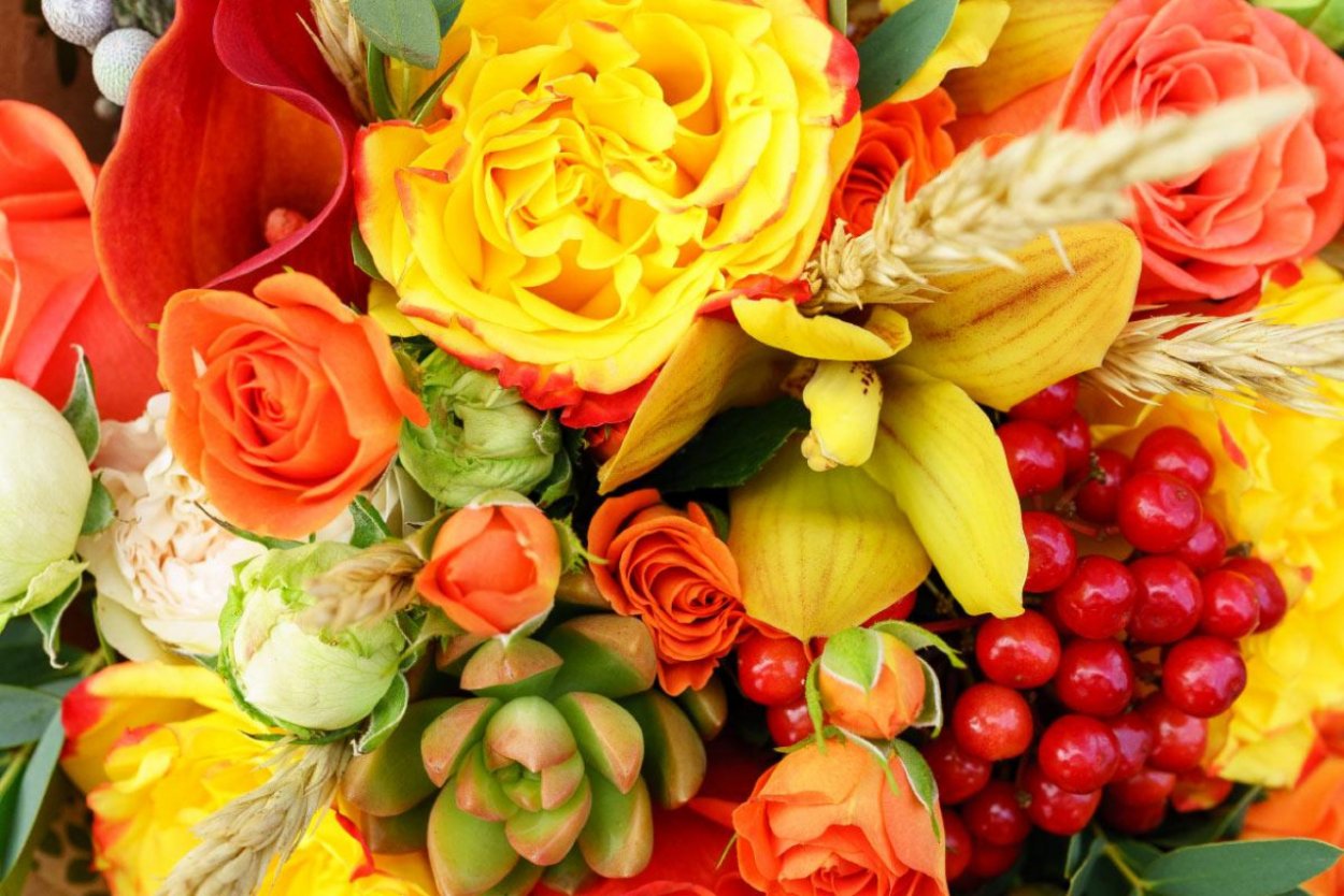 Красивые осенние букеты цветов