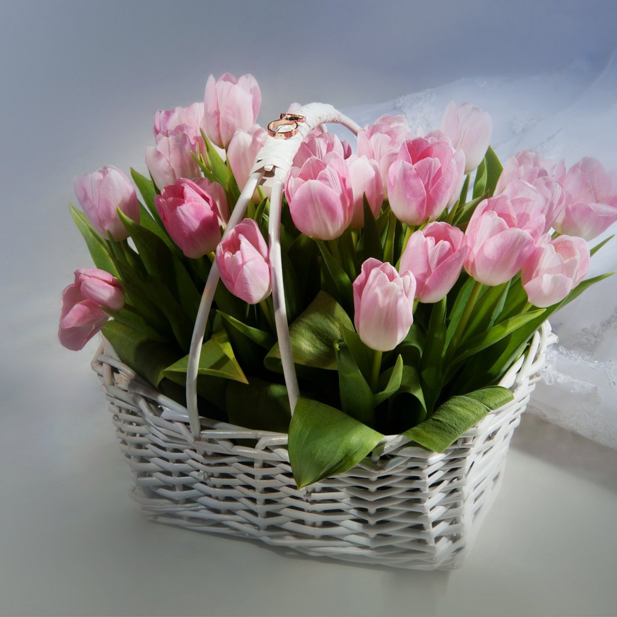 Розовые тюльпаны букет
