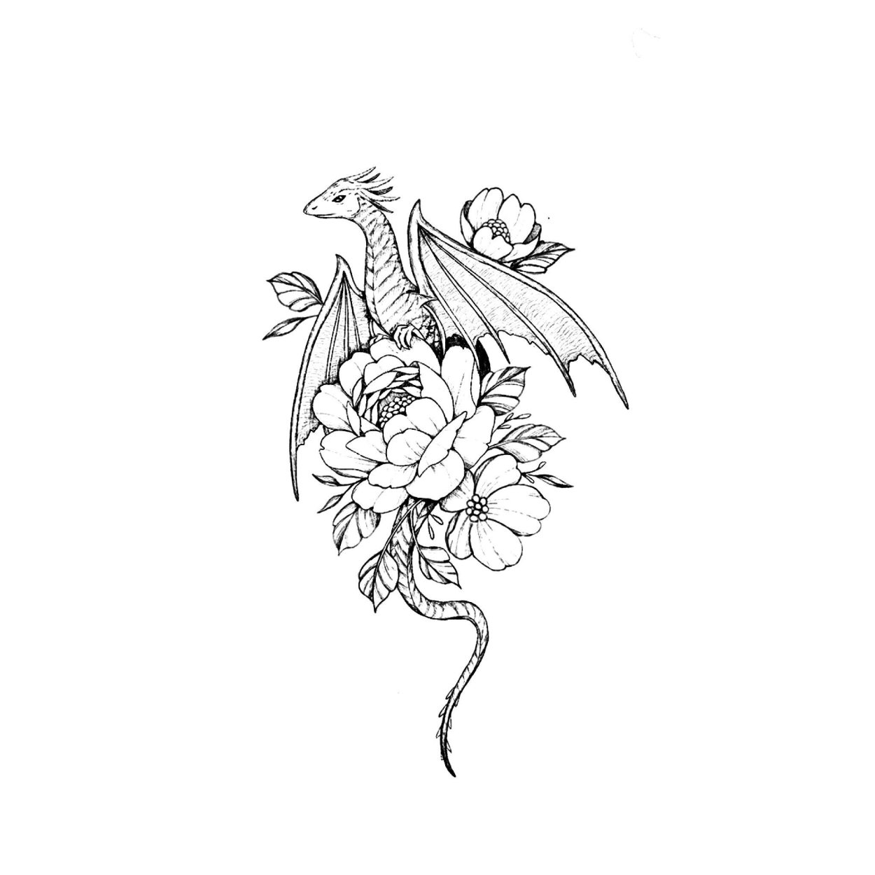 Тату дракон эскизы для девушек