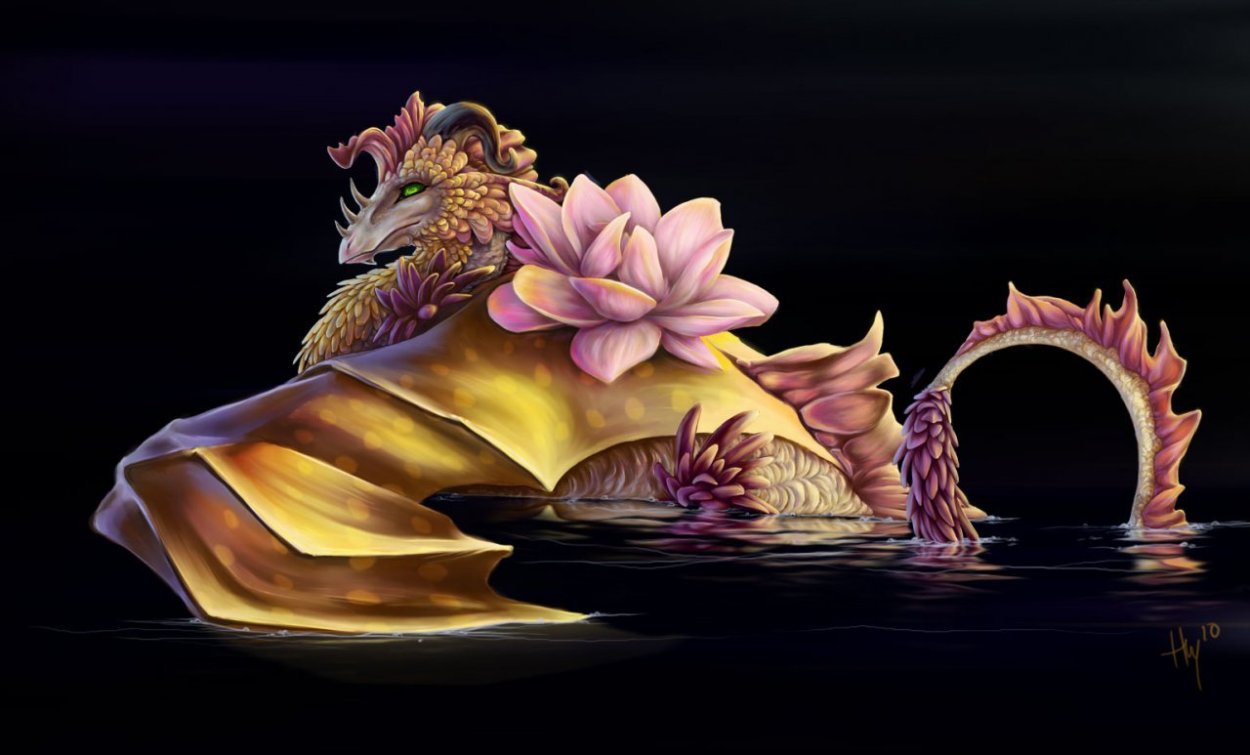 Дракончик в цветах