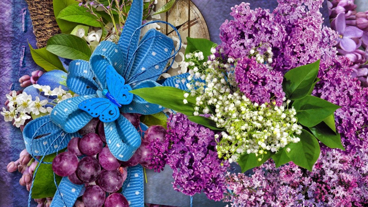 Обои на рабочий стол Ландыши и сирень